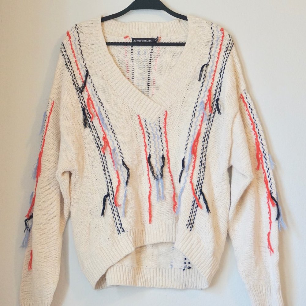 Anthropologie Antik Batik Sweater Oversized Boho